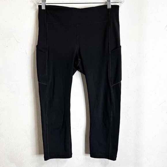 Lululemon Swift Speed High-Rise Crop 21" Black Leggings Womens 10 Athletic Gym - Picture 1 of 12